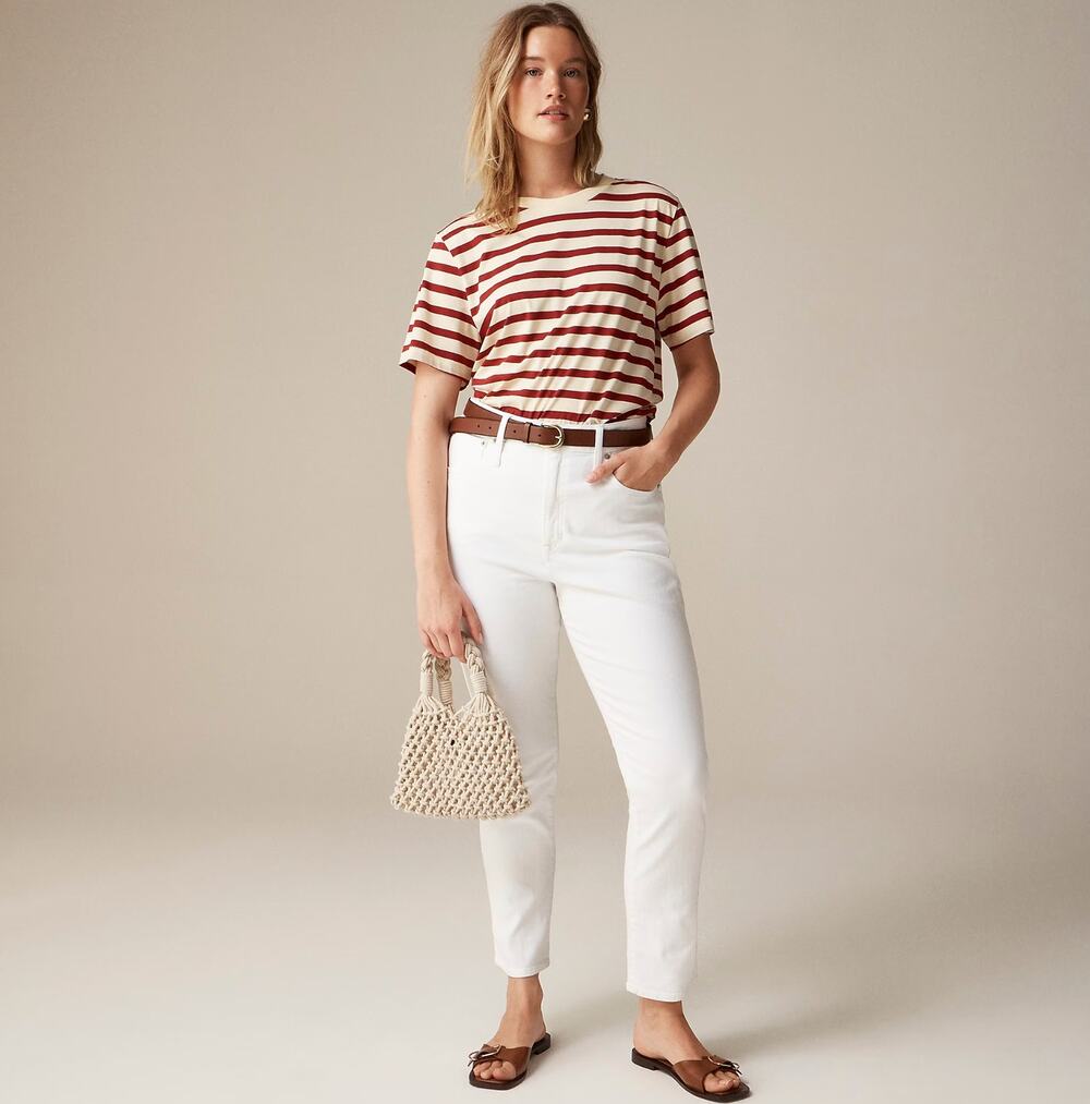 J.Crew Petite Curvy Vintage Straight Slim Jeans High Waisted White US 30 NWT